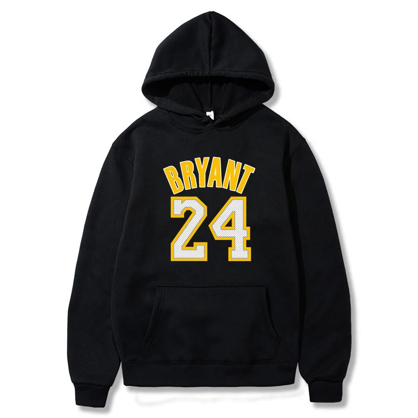 

New Hoodie Sweatshirt Men's Basketball Hoodie BRYANT 24 Logo Print Men's Pullover Winter Hoodie Off-White