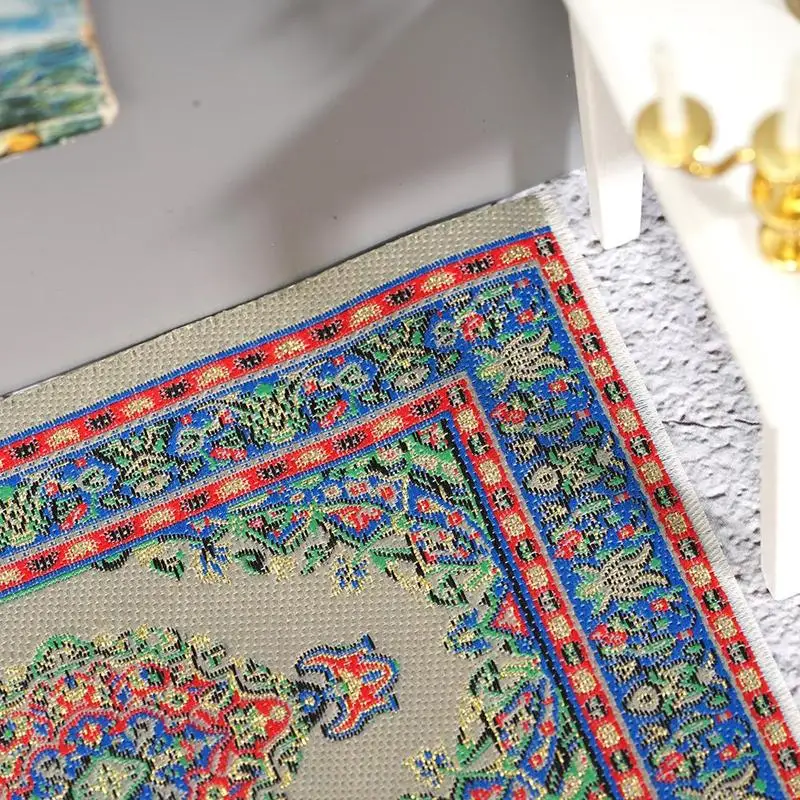 

1/12 Scale Dollhouse Accessories Simulation Mini Pure Domestic Carpet 10*15cm Decoration Woven Model Dollhouse H0I8