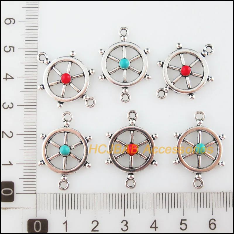 Модные подвески для шлема с красным и синим камнем 15 шт. 18 Х27 мм | Украшения