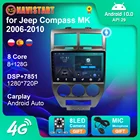 Автомагнитола для Jeep Compass MK 2006-2010, автомобильная стерео мультимедийная система с видеоплеером, DVD-плеером, GPS-навигацией, типоразмер 2DIN