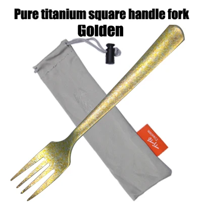 goldenfork TiTo titanium Spork Longhandle наружная дорожная Титановая Ложка Вилка Portabale плоская посуда кемпинговая вилка ложка для спорта, туризма FB - Цвет: goldenfork