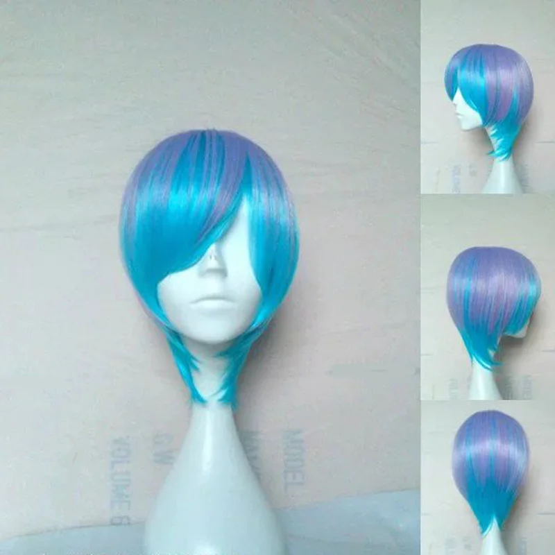HAIRJOY синтетические волосы Короткий прямой парик для косплея Фиолетовый Синий блонд зеленый коричневый 6 цветов