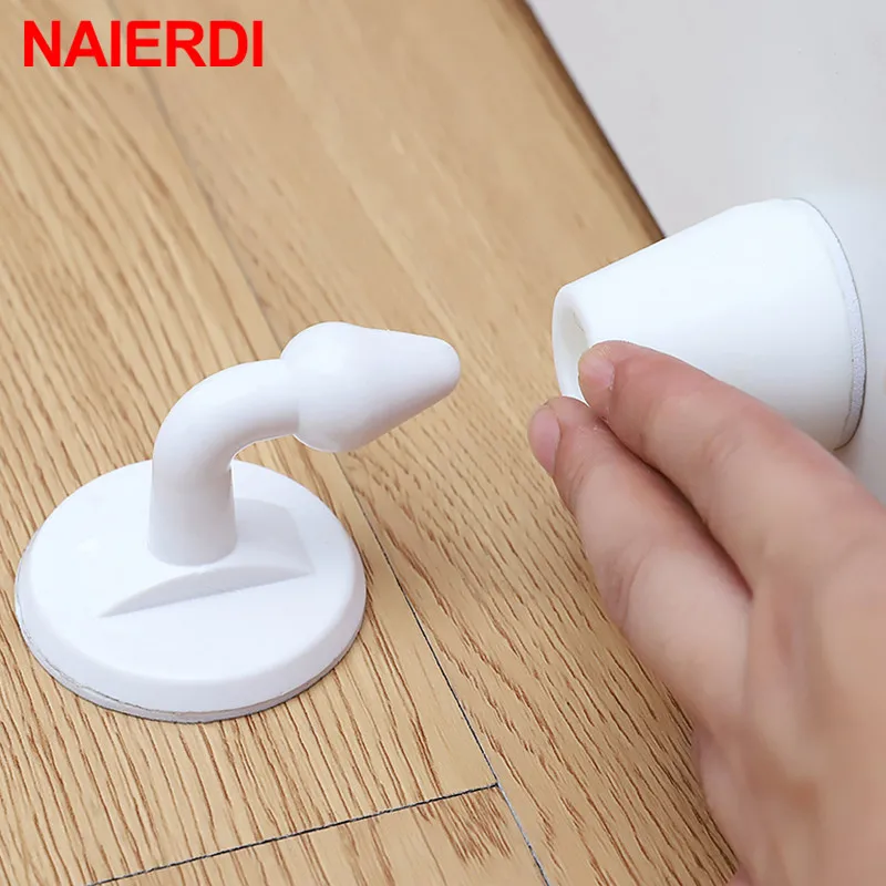 NAIERDI ABS Силиконовый дверной стопор, дверной замок, защитная накладка, защита от столкновений, самоклеющиеся дверные стопоры, настенные протекторы