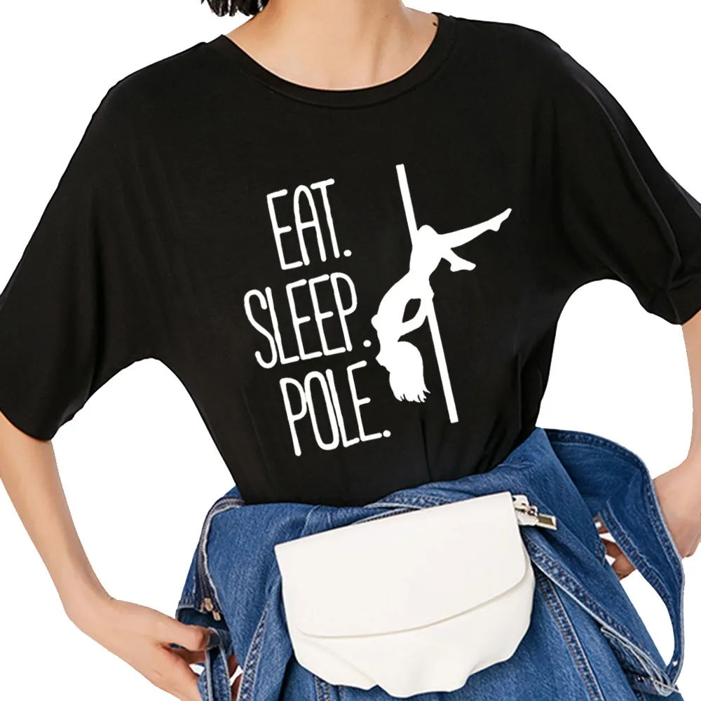 Женская футболка с коротким рукавом Eat Sleep Pole Dance Harajuku повседневная размера
