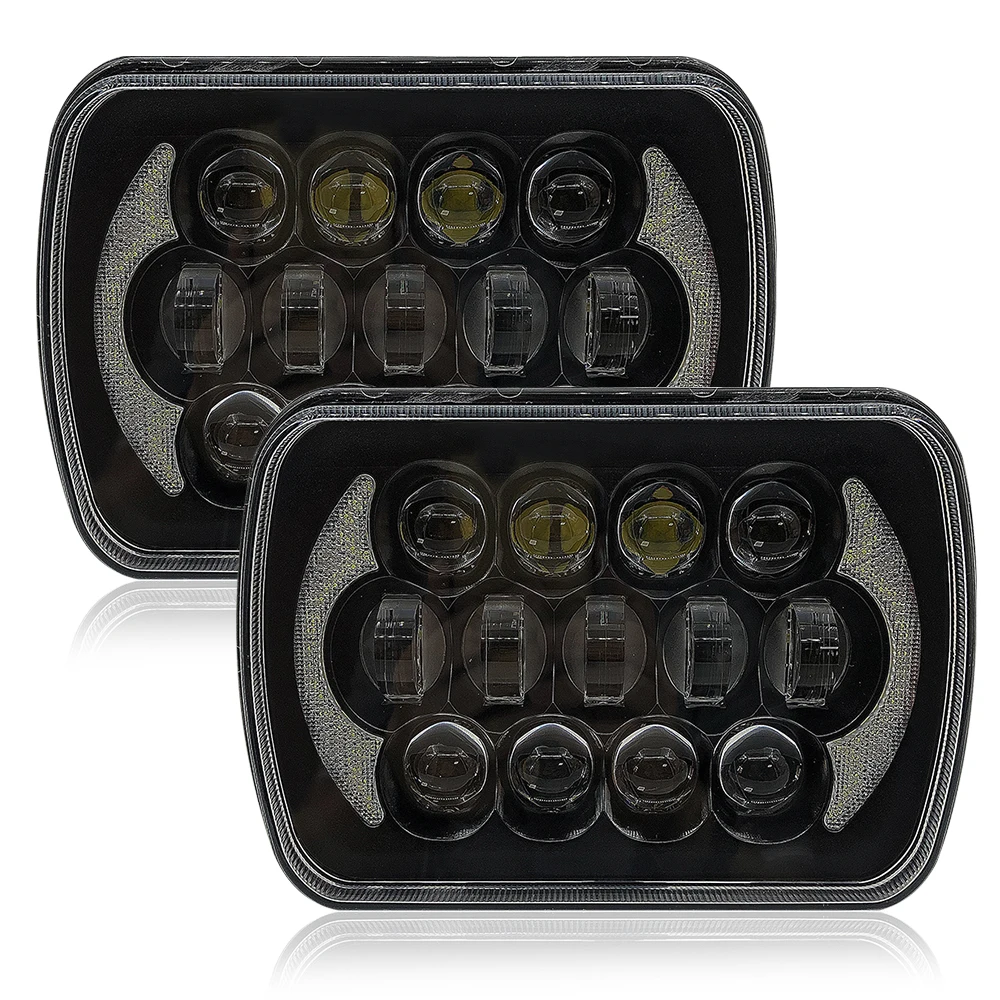 

85W 5X7 7X6 inch Rectangular Sealed Beam LED Headlight With DRL for Jeep Wrangler YJ Cherokee XJ H6014 H6052 H6054 LED