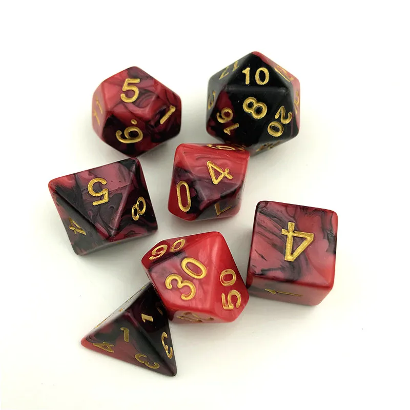 7 шт./компл. цифровой игры в кости 5 цветов многогранник D4-D20 многогранные