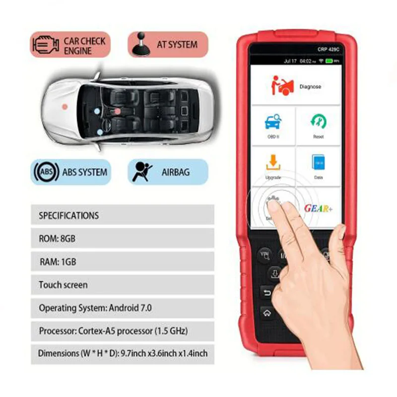Диагностический инструмент LAUNCH X431 CRP429C OBD2 Поддержка двигателя/ABS/подушки