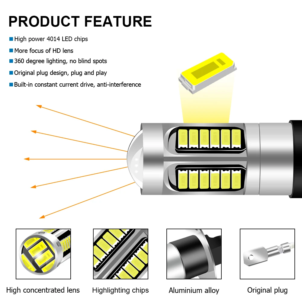 Светодиодные противотуманные фары H3 2 шт. s 4014 30SMD автомобильные