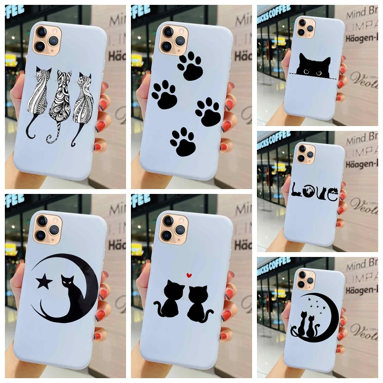 

Cute Cat Case For Vivo X50 Pro X60 Silica gel Soft Animal Cartoon Personality Men Girl Funny Edging Matte Smooth Rainproof Cover
