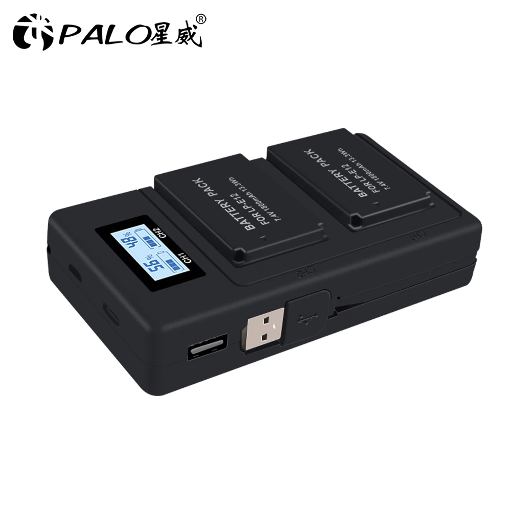 Зарядное устройство PALO LP-E12 LPE12 LP E12 ЖК-USB для цифровых камер Canon M 100D Kiss X7 Rebel SL1 EOS M10 M50