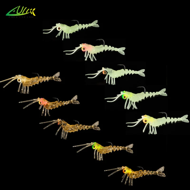 FULLIIFISH 1 шт. мягкая искусственная приманка для прыжков креветок 7 см/9 5 см