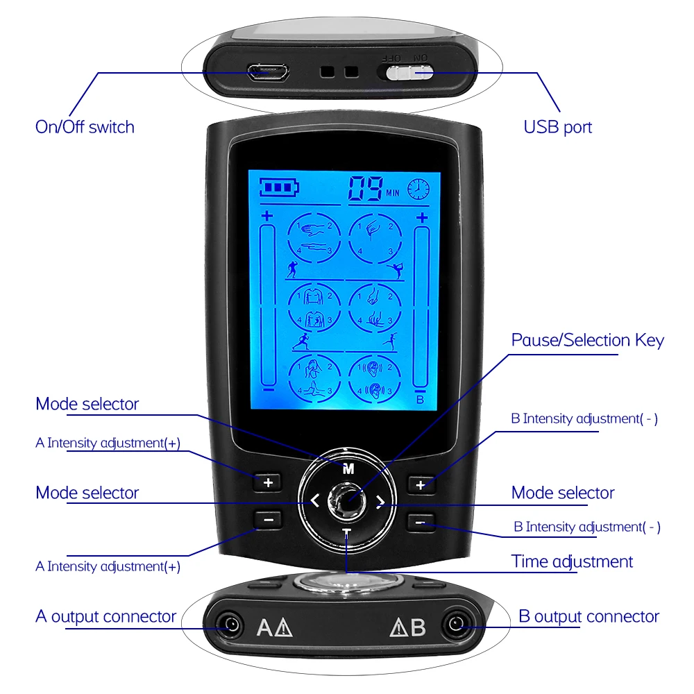 Массаж тела Здоровый Уход EMS Электрический массажер десятки мышечный