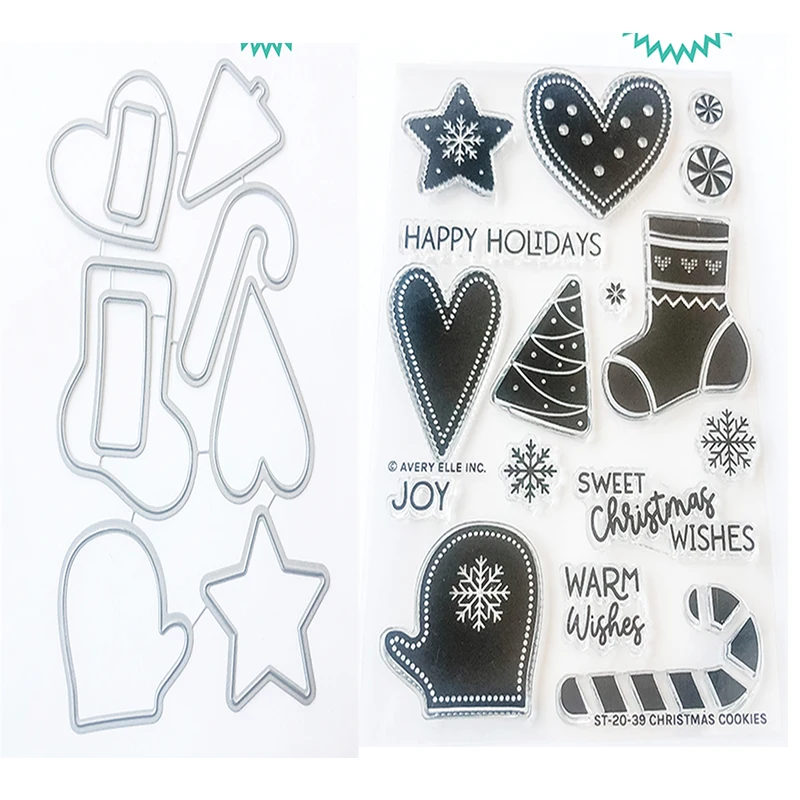 

Christmas Socks Metal Cutting Dies Silicone Stamp Scrapbooking New Make Photo Album Card DIY Paper Embossing Craft Supplies