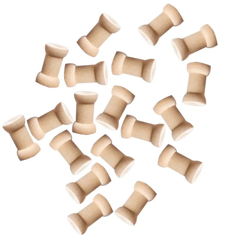 20 шт. катушки для катушек в винтажном стиле Empyty Wooden Reels органайзер шитья лент