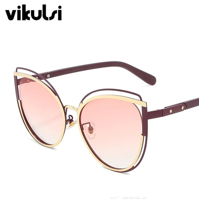 Новинка 2020 Модные Изящные ретро солнцезащитные очки кошачий глаз градиентные