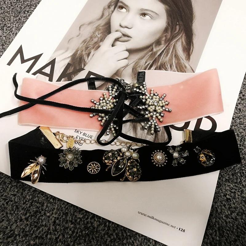 Женское зимнее ожерелье ручной работы с кристаллами пчела|Колье| |