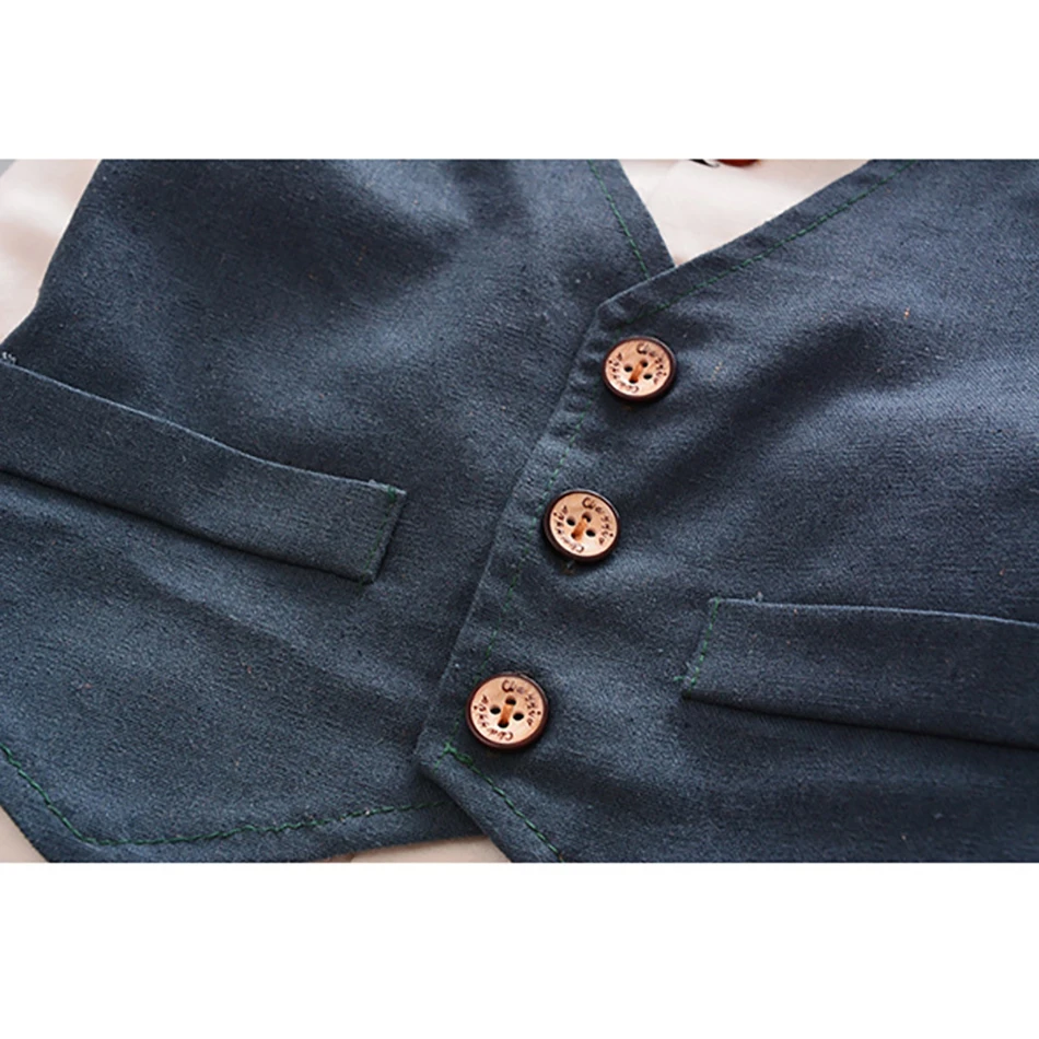 Children Clothing Spring Autumn Sets Long Tshirt with Sleeveless Vest Jacket Pants 3 Pieces Fashion Gentle For Toddler Boys |