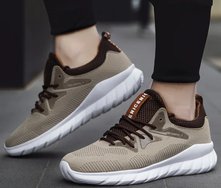 

2020 New Trend Casual Autumn Soft Big Size 46 Popular Men Shoes Flying Mesh Outdoor Sports Running Trainers Lightweight Sneakers