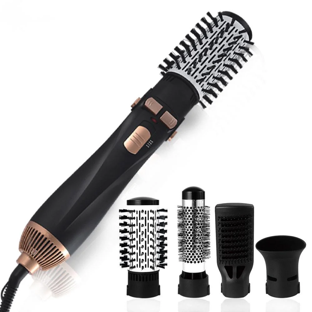 

Hot Air Brush 4 Head Replaceable Electric Hair Dryer Brush One Step Blower Hot Comb Straightener Hair Straightener Brush Curler