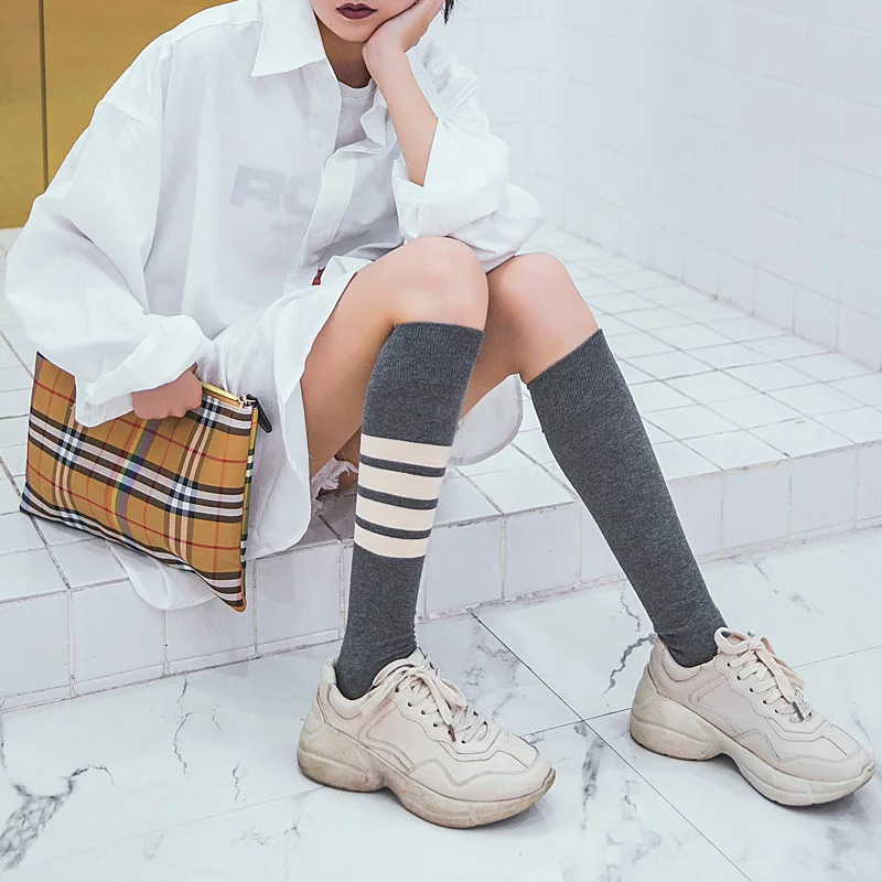 2019 популярные длинные носки без пятки женские корейские тонкие до середины икры