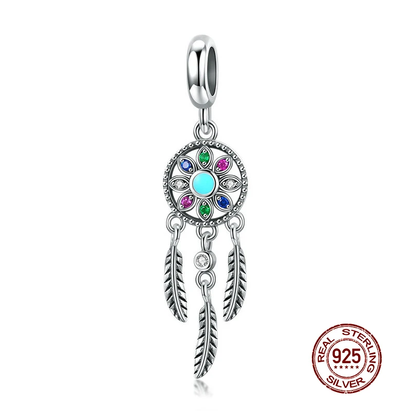 WOSTU Ловец снов амулеты подходят оригинальный браслет 100% Настоящее серебро 925