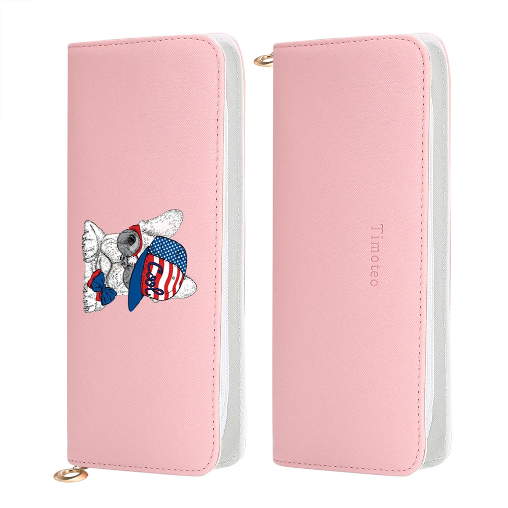 Симпатичный кот собака принты Длинные Стильные женские кошельки