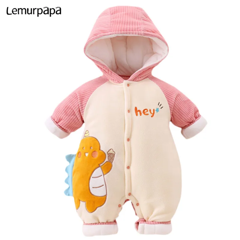 

2021 Одежда для новорожденных, комбинезоны для мальчиков и девочек, комбинезон, утепленный хлопковый комбинезон для малышей, комбинезон с мул...