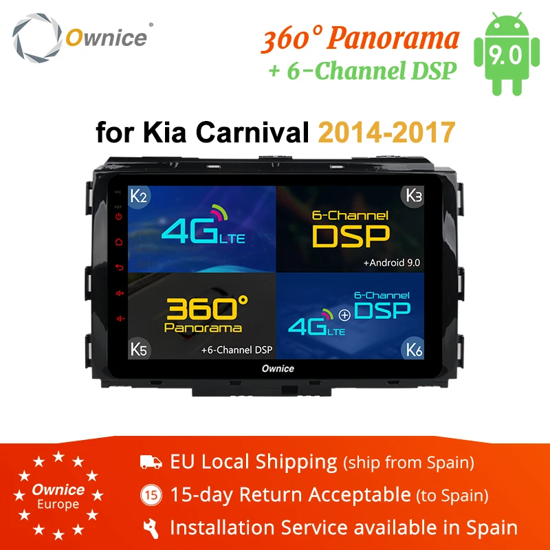 Ownice K2 K3 K5 K6 360 panorama DSP 4G LTE 8 ядерный Android 9,0 автомобильный Радио dvd-плеер gps Navi для KIA Carnival- автостерео