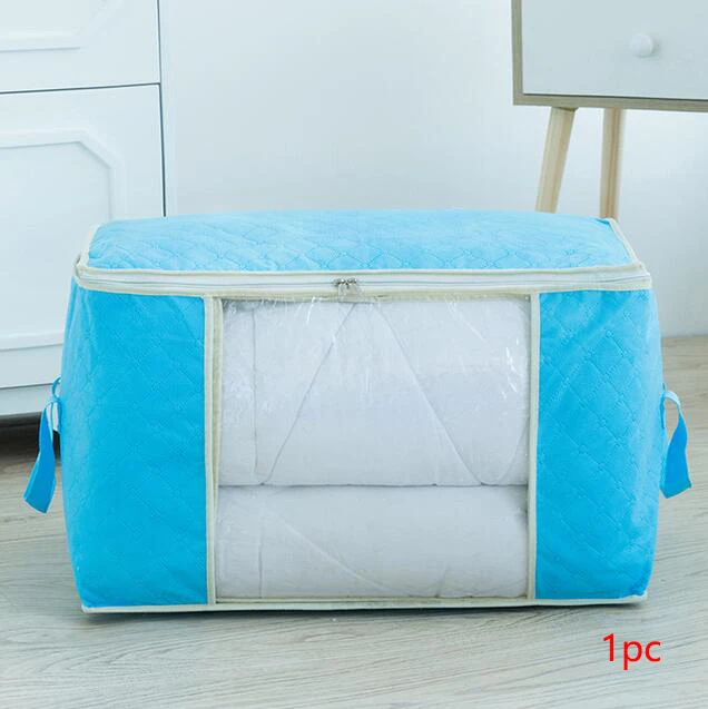 Sky Blue 1/3 шт портативный контейнер для хранения одежды одеяло одежда под хранение для спальни складной хранения организации стеганый мешок хранение одежды стеганая сумка для гардероба для шкафа купе шкаф для одежды - Цвет: Sky Blue