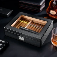 portable spain cedar cigar case wood travel cigar humidor set with humidifier hygrometer carbon fibre storage box cla 2019jkb