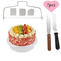 7pcs piping tips and adaptor silicone bag cake stainless steel tulip icing nozzle converter pastry decorating