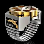 Панк крутой дизайн нано ремесло смерти револьвер кольца револьвер пуля рулетка ювелирные изделия мужской бойфренд юбилей аксессуары