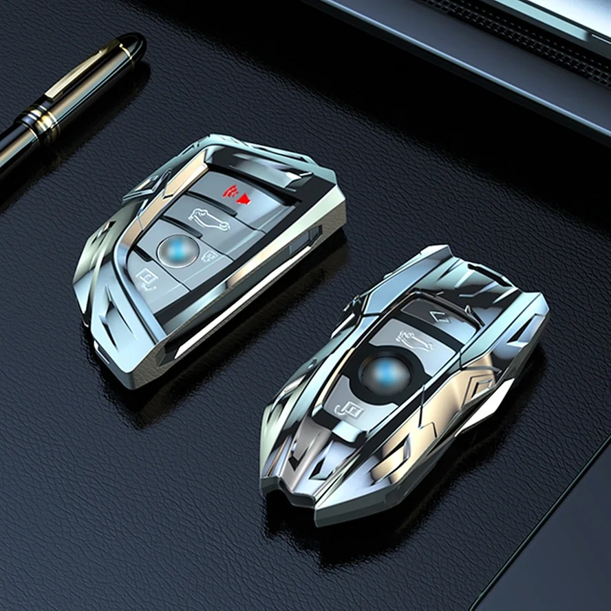 

1 Pcs Zinc Alloy Car Smart Key Fob Case SKin Cover For BMW 3 4 5 Series 320i 530i 550i F20 F21 F30 F31 F25 F01 F02 Car Key Case