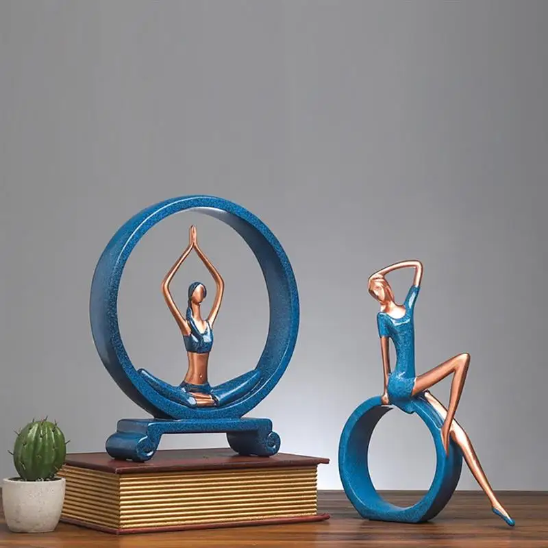 

5 стилей, абстрактное искусство, искусственная смола, женское украшение, девушка, поза для йоги, скульптуры для шкафа, аксессуары