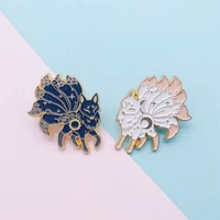 fashion fox brooch cute cartoon badge ins tide backpack badges nine tailed fox pins couple men and women bag decorations