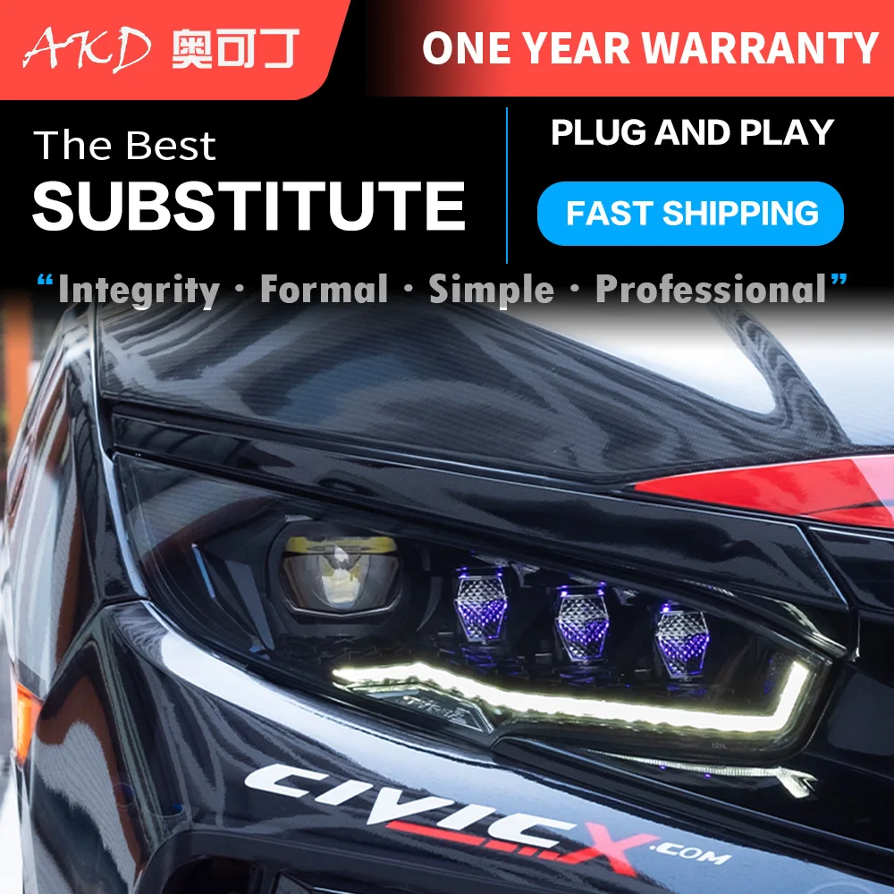 

AKD Car Styling Headlights for Honda Civic G10 2016 2017 2018 LED Headlight DRL Head Lamp Led Projector Automotive Accessories