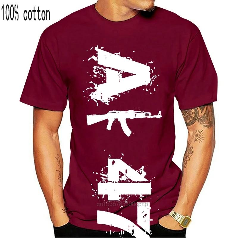 Мужская брендовая одежда футболки повседневная мужская футболка Ak 47 S Xxxl военная