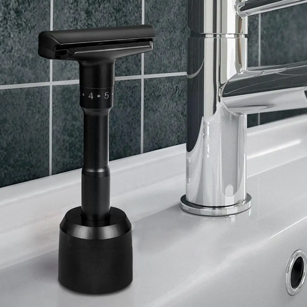 Ручная бритва черная полностью металлическая не ржавеет регулируемая для мужчин