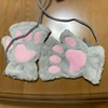 New Winter Gloves Women Bear Plush Cat Paw Claw Gloves Cute Kitten Fingerless Mittens Christmas Halloween for Girls Gift Gloves 4