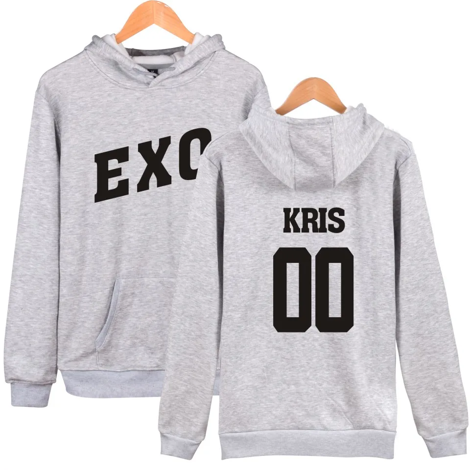 Модные толстовки EXO KPOP для мужчин и женщин толстовка с капюшоном мальчиков k pop KRIS