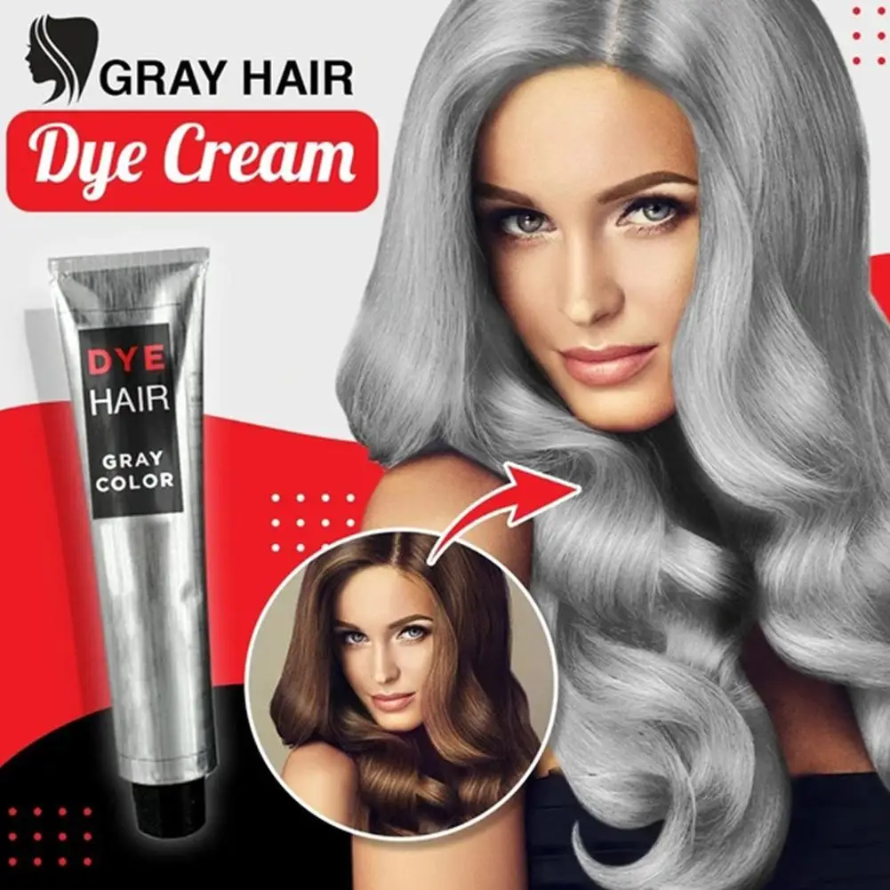

100mL 1pcs Natural Plant Grey Hair Dyes Granny Grey Hair Cream Fashion Color Easily Dye And Clean No Damage Hair No Stickiness