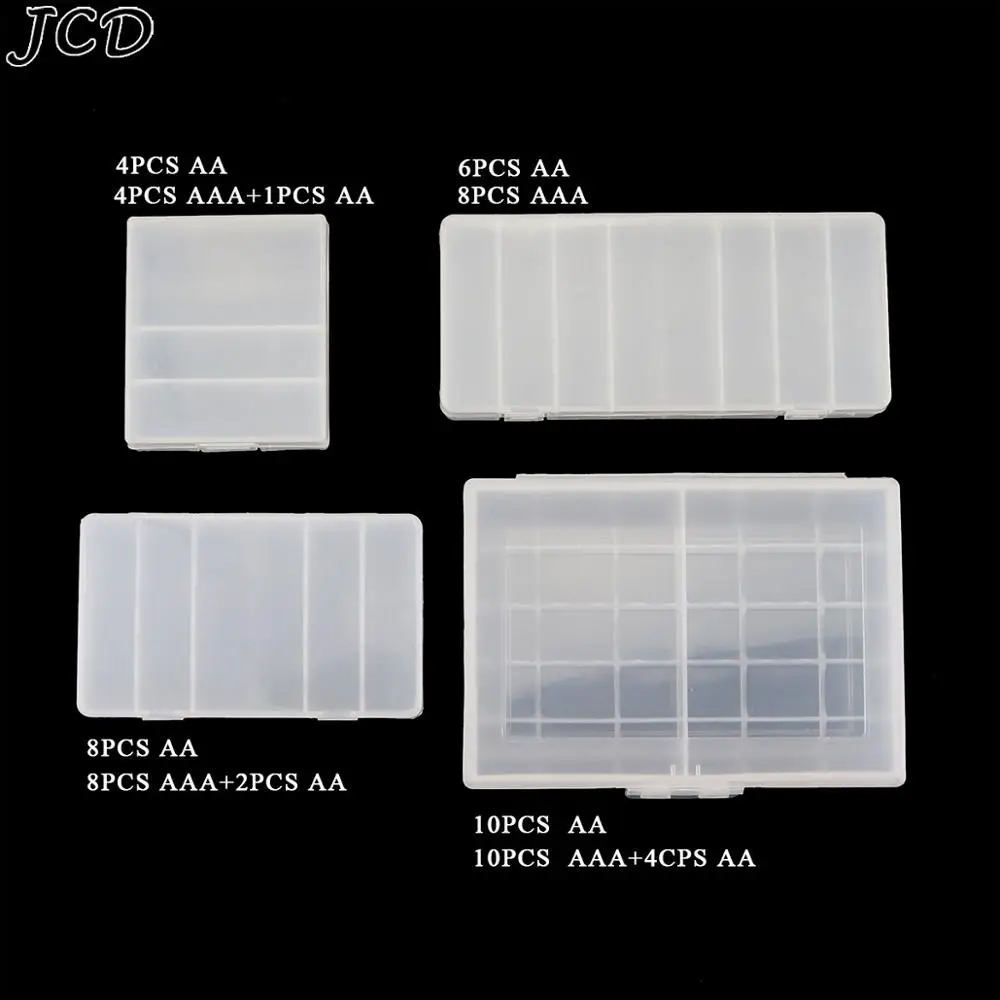

JCD Hard Plastic Case Holder Storage Box Cover for 4x 6X 8x 10x AA AAA Battery Box Container Bag Case Organizer Box Case