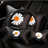 daisy series car interior headrest pillow lumbar support diamond studded car seat neck pillow interior decoration