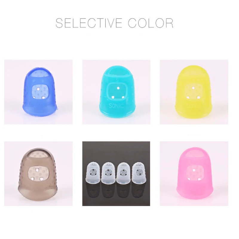 

Hot 12 Pcs Thin Medium Thumb Picks Finger Cap Protect Fingers for Splicing Line Pressing Elastic Ukulele Finger Hat