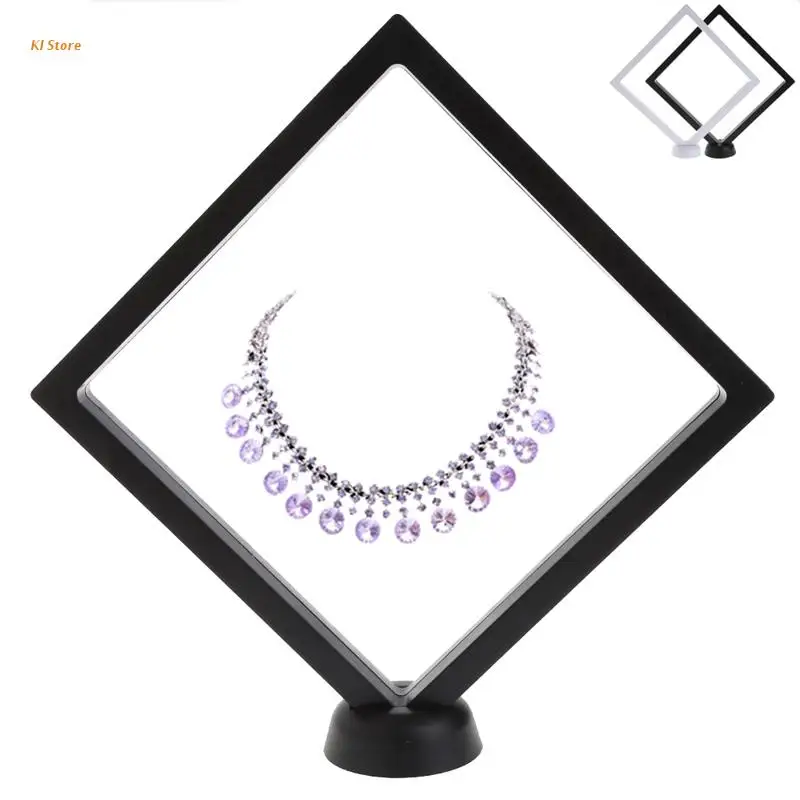 

Suspended Floating Jewellery Display Case Gems Artefacts Stand Holder With Base J78F