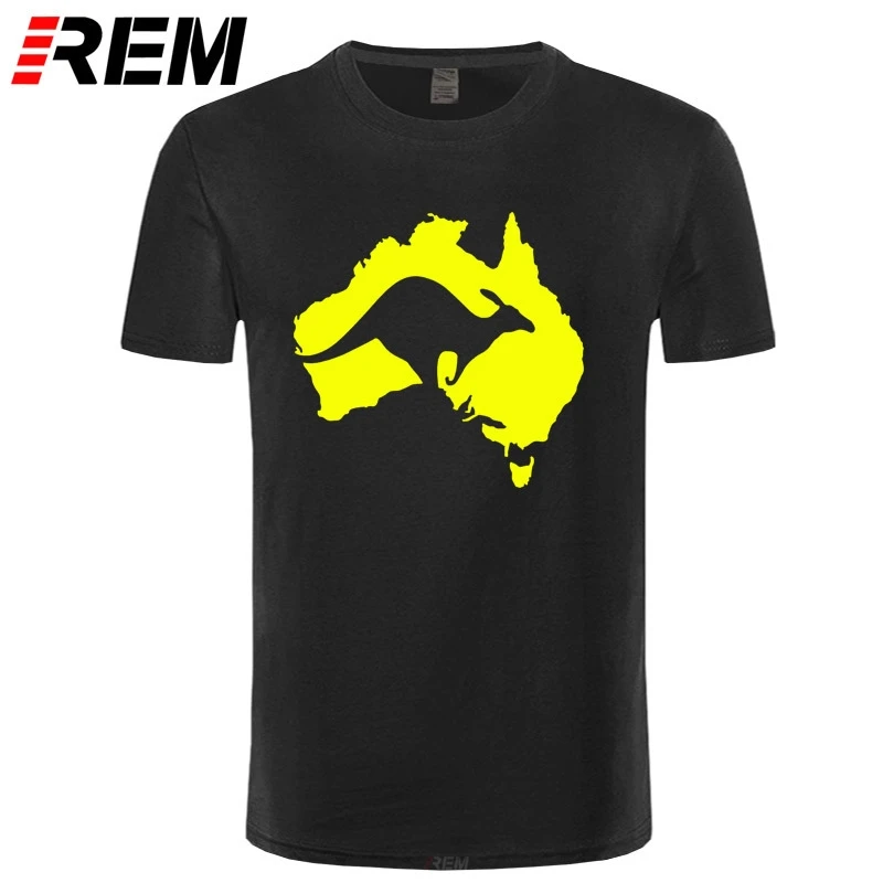 

REM Cool Australia Map Kangaroo T Shirt Men Cotton O-neck Summer Style Short Sleeve Australia T-shirt Tops Tee