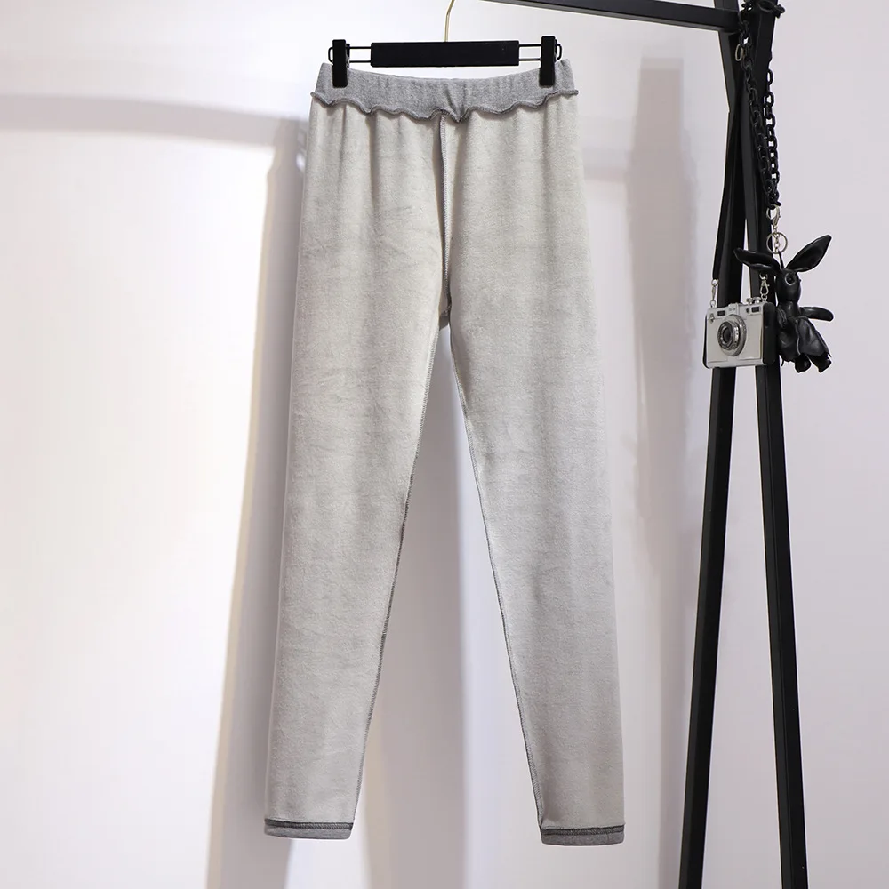 Брюки-карандаш женские осенне-зимние плотные бархатные шерстяные большие