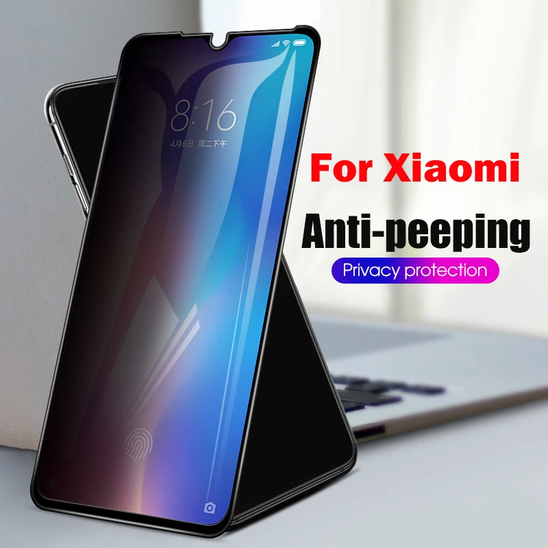 Полное покрытие против подсматривания закаленное Стекло Forxiao mi 8 9 9T CC9 se Red Note 7 6Pro Y3