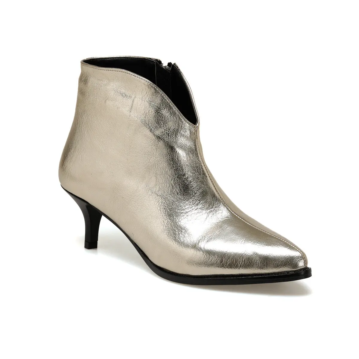 FLO/золотистые серебристые черные женские Ботинки на каблуке 2020 Женская обувь с
