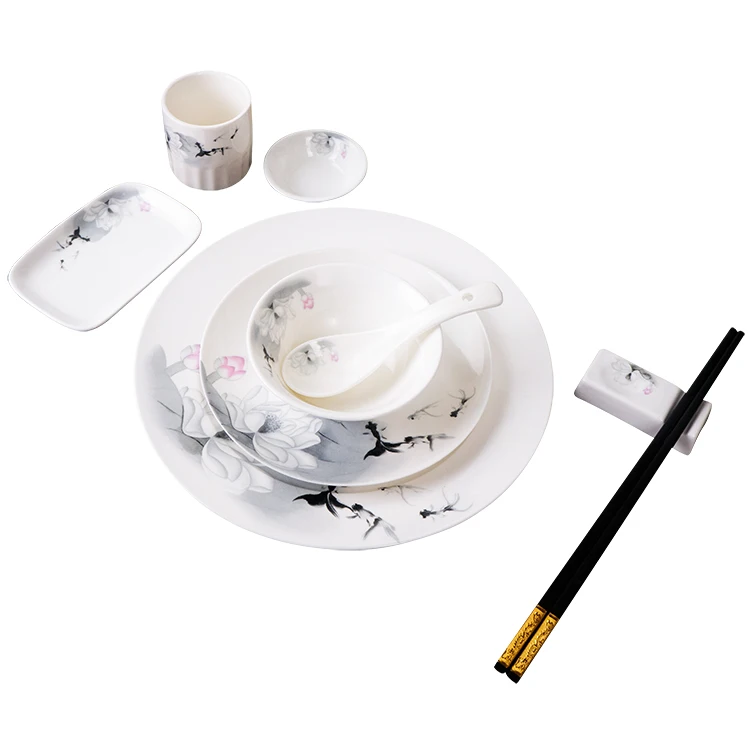 Европейский стиль керамический набор посуды инкрустация фарфоровая десертная